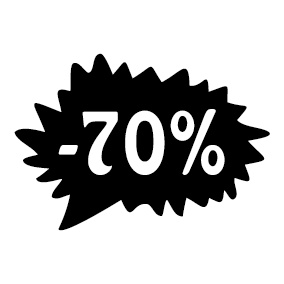 Étiquette soldes promotion -70%